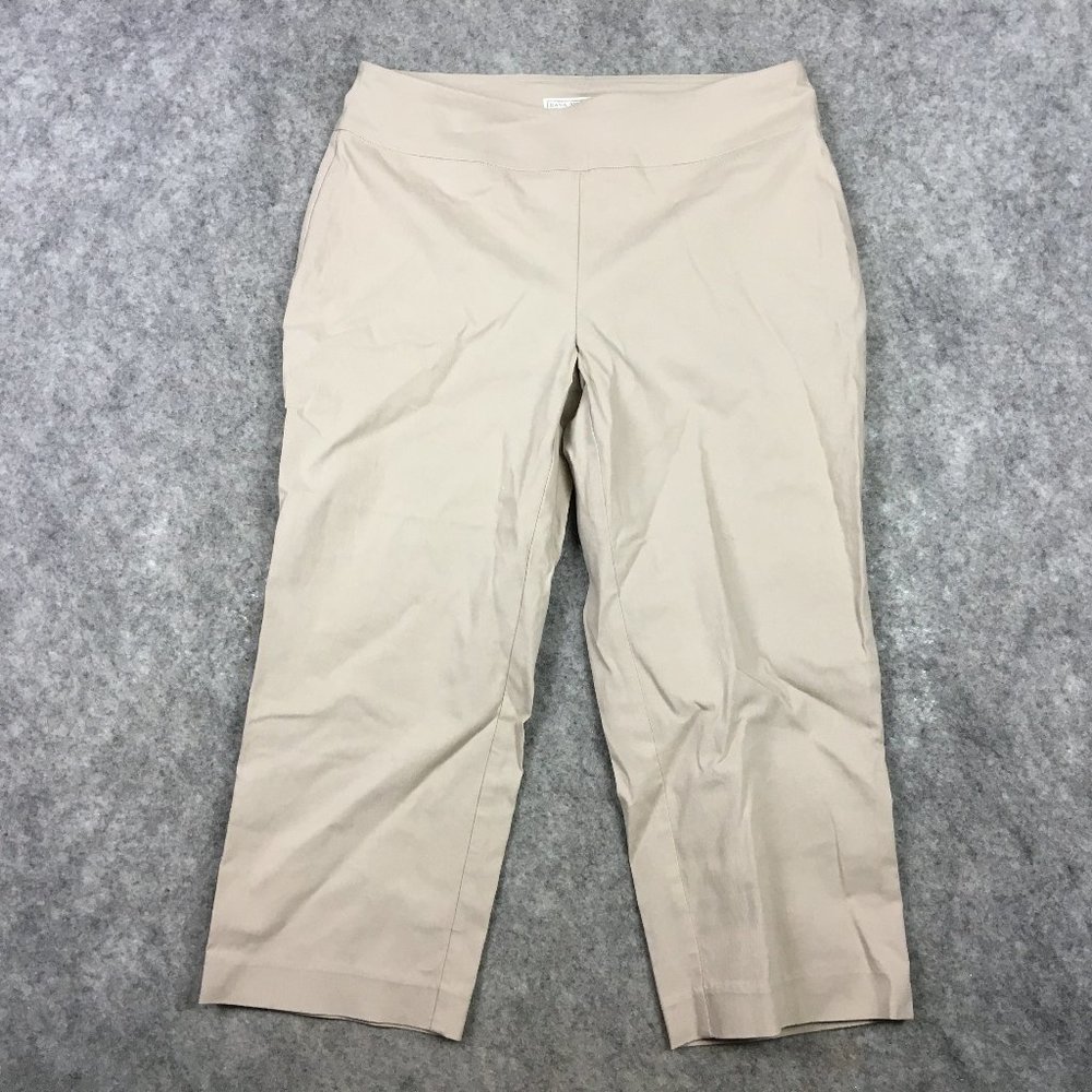 Dana Buchman Capri Pants S Cropped Khaki Pull On Straight Mid Rise Career Casual